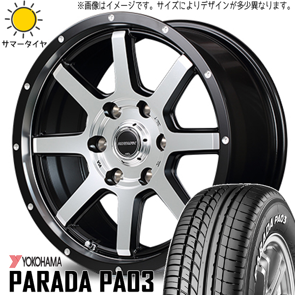 新品 ハイエース 215/70R15 107/105 ヨコハマ パラダ PA03 ロードマックス WF-8 15インチ 6.0J +33 6/139.7 サマータイヤ ホイール 4本SET_画像1