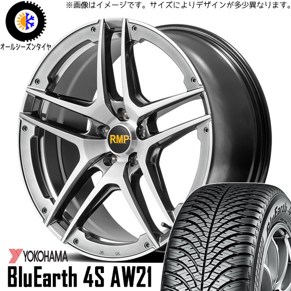 新品 エクシーガ レガシィB4 225/45R18 ヨコハマ AW21 RMP 025SV 18インチ 7.0J +50 5/100 オールシーズンタイヤ ホイール 4本SET_画像1