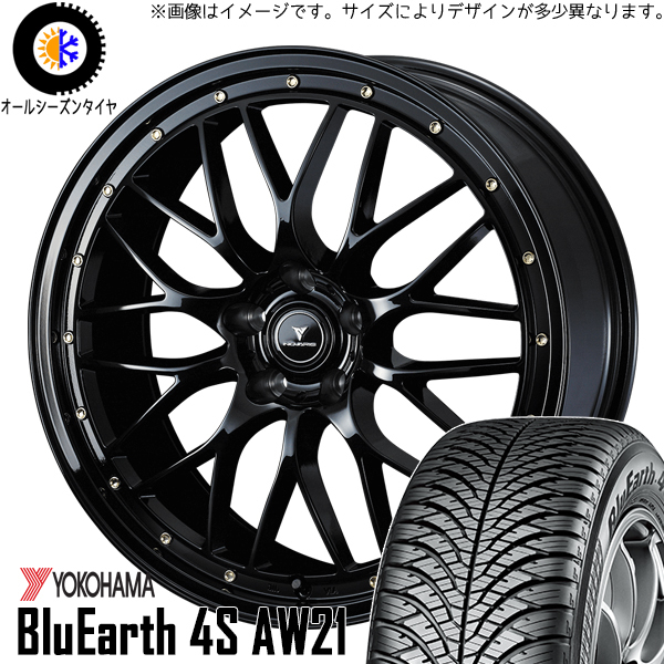 新品 アウトランダー デリカ 225/55R18 ヨコハマ AW21 アセット M1 18インチ 7.5J +38 5/114.3 オールシーズンタイヤ ホイール 4本SET_画像1