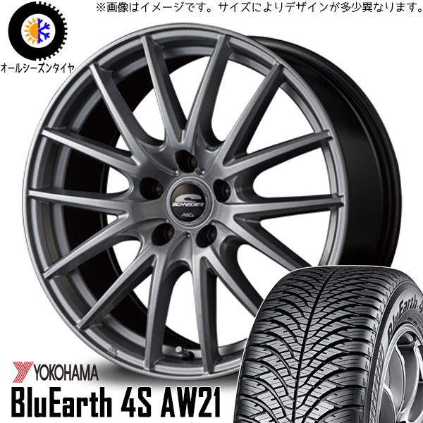 新品 CR-V レガシィ BS9 225/60R18 ヨコハマ AW21 SQ27 18インチ 7.0J +50 5/114.3 オールシーズンタイヤ ホイール 4本SET