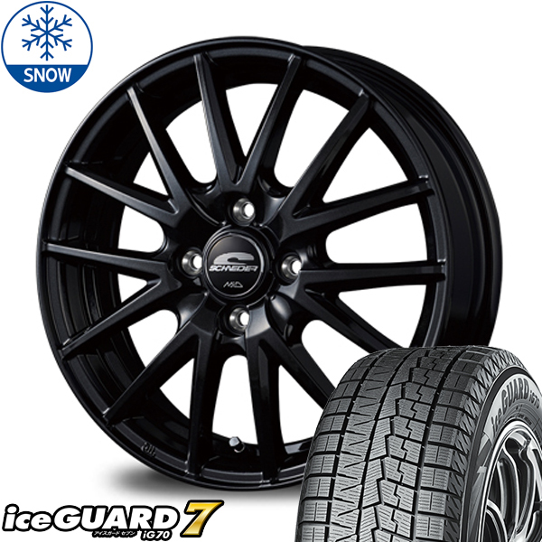 新品 エブリィ バモス ヨコハマ IG70 155/70R13 13インチ シュナイダー SQ27 4.0J +43 4/100 スタッドレス タイヤ ホイール セット 4本_画像1