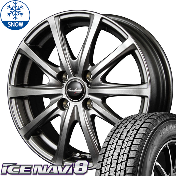 新品 デリカミニ NBOX NWGN ICENAVI8 155/65R14 14インチ ユーロスピード V25 4.5J +45 4/100 スタッドレス タイヤ ホイール セット 4本_画像1