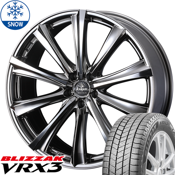 新品 エルグランド BLIZZAK VRX3 225/55R18 18インチ クレンツェ マリシーブ 7.5J +55 5/114.3 スタッドレス タイヤ ホイール セット 4本_画像1