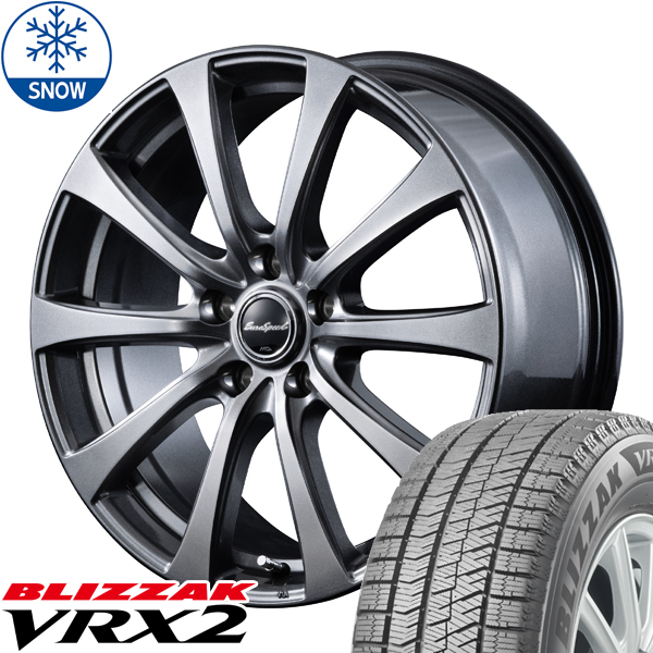 新品 セレナ シビック BS BLIZZAK VRX2 215/45R17 17インチ ユーロスピード 7.0J +48 5/114.3 スタッドレス タイヤ ホイール セット 4本_画像1