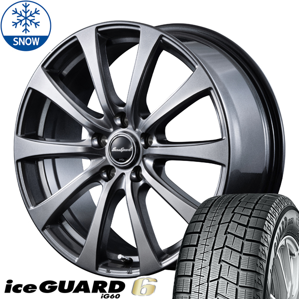 新品 エルグランド ヨコハマ IG60 215/60R17 17インチ ユーロスピード G10 7.0J +55 5/114.3 スタッドレス タイヤ ホイール セット 4本_画像1