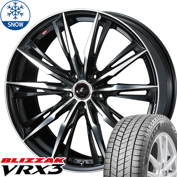 新品 エルグランド エリシオン BLIZZAK VRX3 215/60R17 17インチ レオニス GX 6.5J +52 5/114.3 スタッドレス タイヤ ホイール セット 4本_画像1