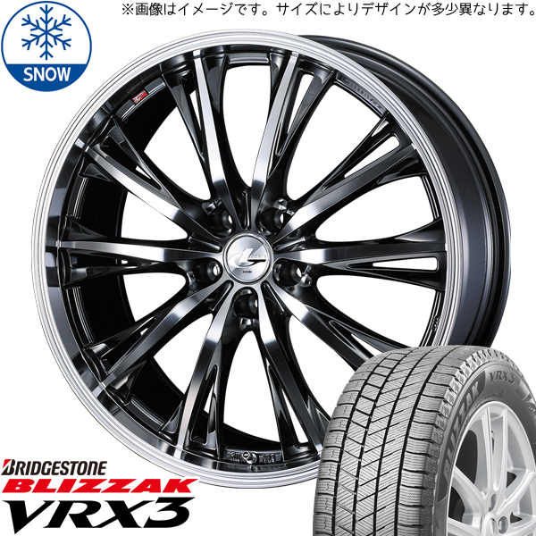 新品 エルグランド 225/55R18 BS BLIZZAK VRX3 レオニス RT 18インチ 7.0J +53 5/114.3 スタッドレス タイヤ ホイール セット 4本_画像1