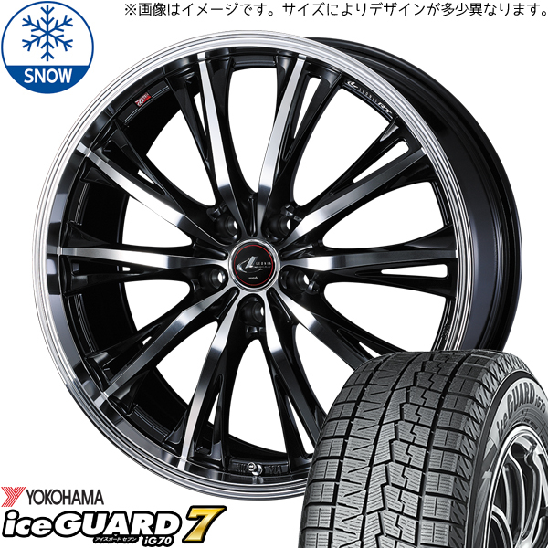 新品 シャトル 195/50R16 ヨコハマ アイスガード IG70 レオニス RT 16インチ 6.0J +50 4/100 スタッドレス タイヤ ホイール セット 4本_画像1