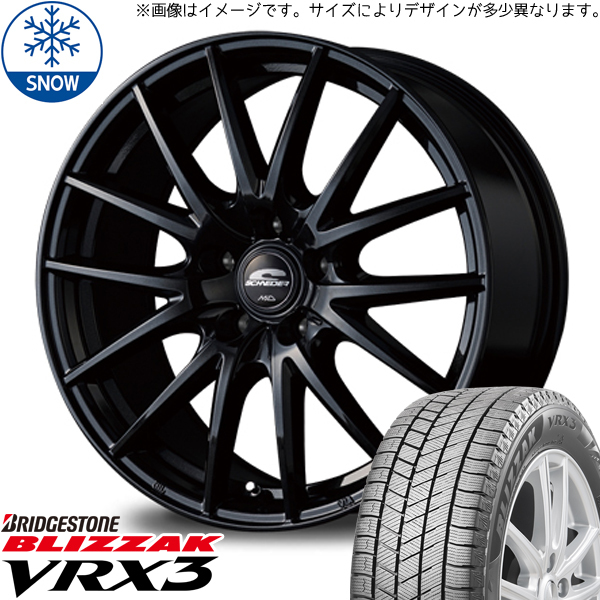 新品 セレナ 195/60R16 BS BLIZZAK VRX3 シュナイダー SQ27 16インチ 6.5J +48 5/114.3 スタッドレス タイヤ ホイール セット 4本_画像1