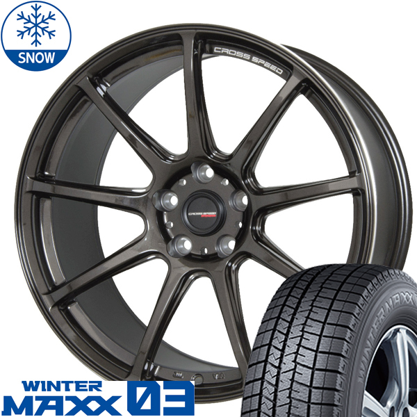 新品 アウトランダー デリカ 225/55R18 ダンロップ WM03 RS9 18インチ 7.5J +38 5/114.3 スタッドレス タイヤ ホイール セット 4本_画像1