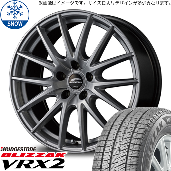 新品 プリウス 185/65R15 BS BLIZZAK VRX2 シュナイダー SQ27 15インチ 6.0J +45 5/100 スタッドレス タイヤ ホイール セット 4本_画像1