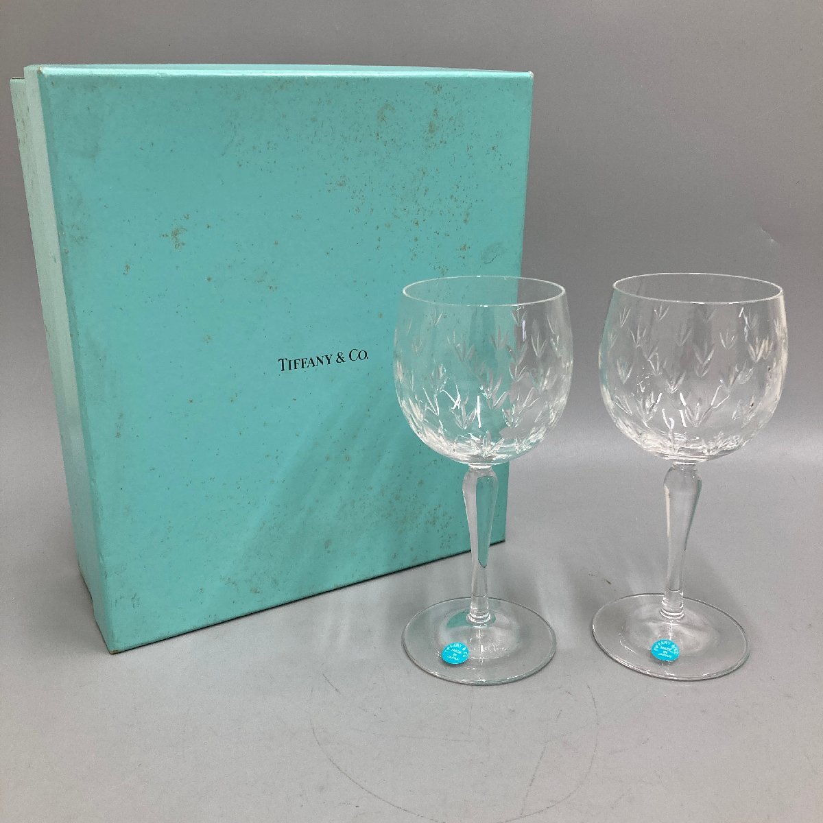 ◆◇[3] TIFFANY&Co ティファニー ワイングラス フローレット ペア 未使用保管品 05/112103ｍ◇◆_画像1