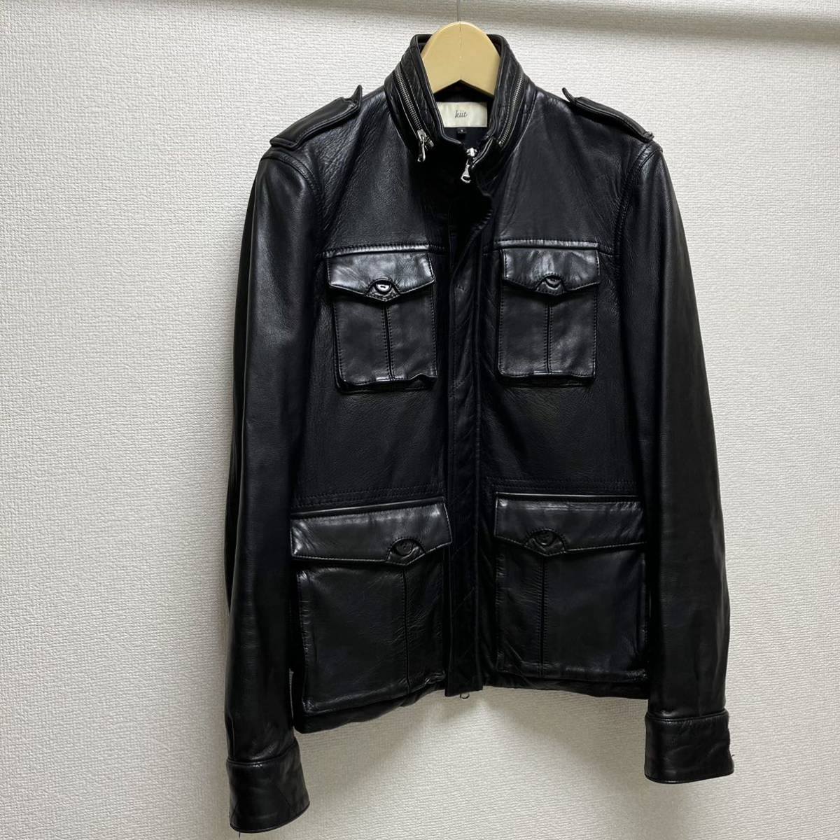 KIIT レザージャケット 黒 ラムレザー ライダースジャケット KIIT レザージャケット 黒 ラムレザー ライダースジャケット