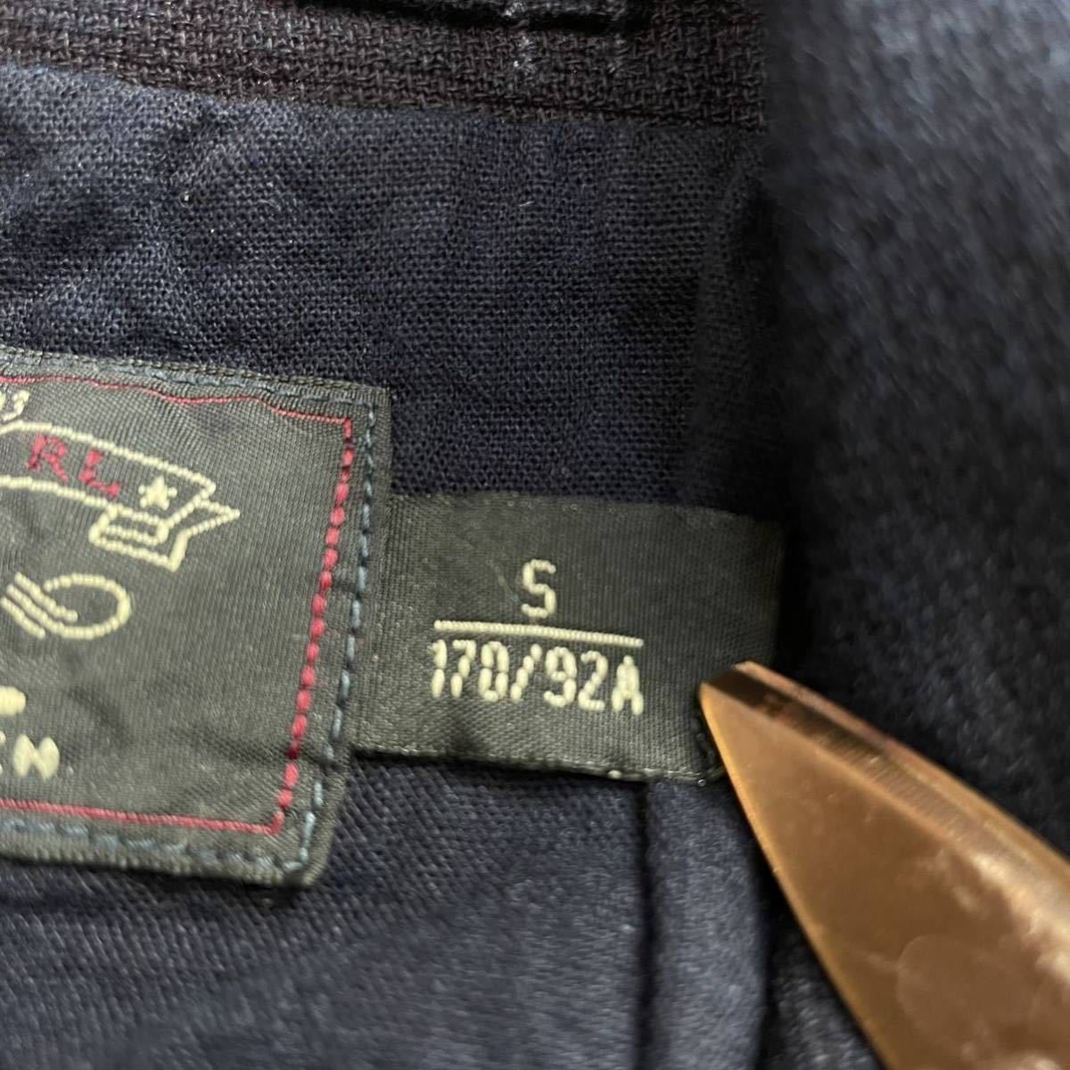 1円〜 極美品！ RRL ダブルアールエル コットン ネイビー テーラードジャケット S 紺 RRL Ralph Lauren ラルフローレン カバーオール_画像5