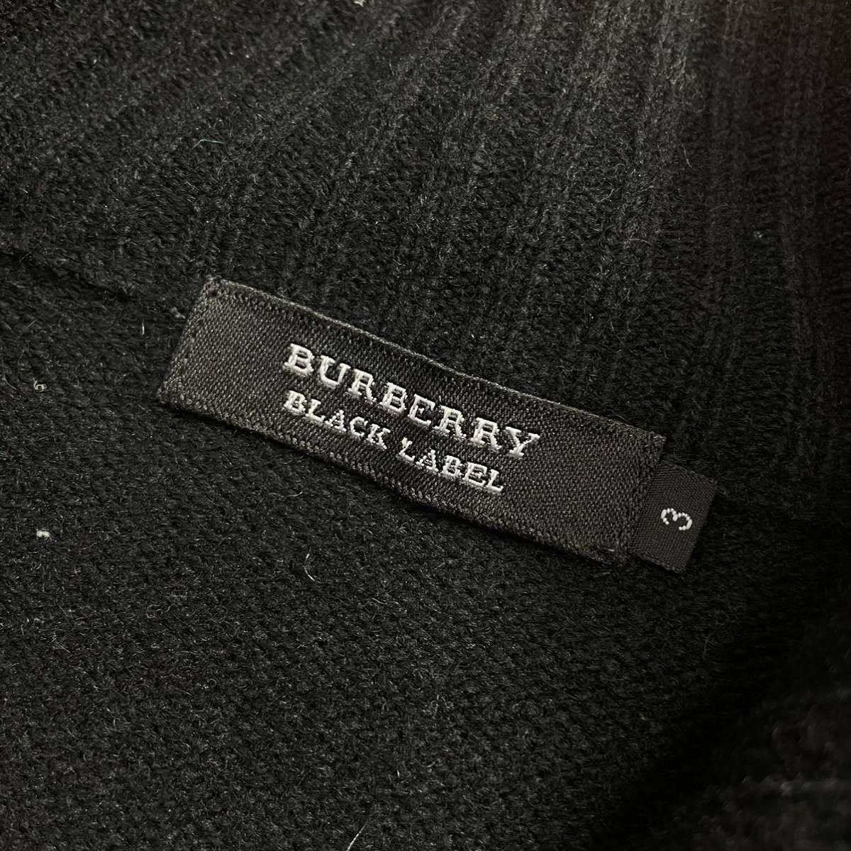 【極美品】希少Lサイズ!! バーバリー ブラックレーベル キルティング BURBERRY ニット 切り替え ブルゾン ブラック 黒 三陽商会 3_画像4