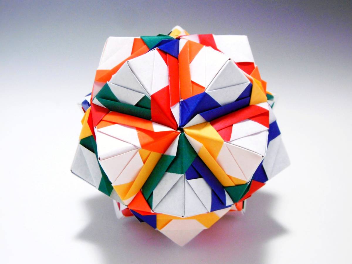 くす玉　30枚組　折り紙　ユニット　S-1　5色　kusudama　origami　ハンドメイド_画像7