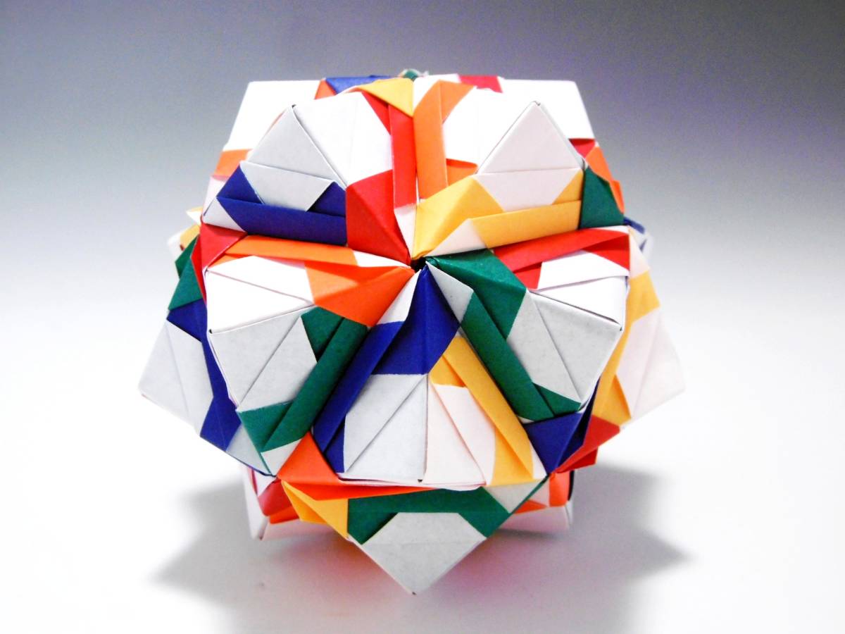 くす玉　30枚組　折り紙　ユニット　S-1　5色　kusudama　origami　ハンドメイド_画像8