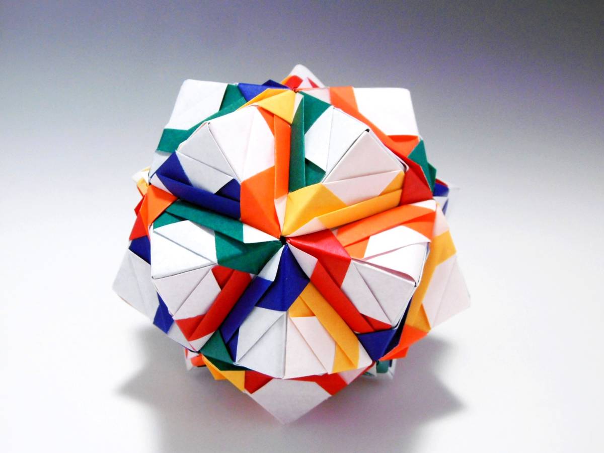 くす玉　30枚組　折り紙　ユニット　S-1　5色　kusudama　origami　ハンドメイド_画像1