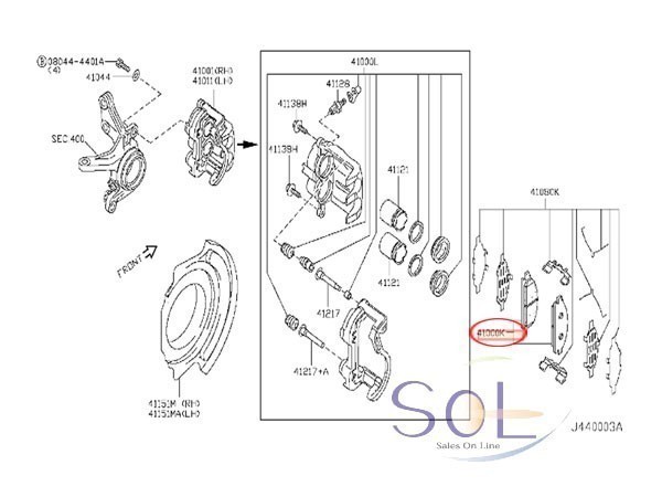 日産 エクストレイル(T30 NT30 PNT30 T31 NT31 DNT31 TNT31) ムラーノ(Z50 PZ50 PNZ50 TZ50) リア ブレーキパッド 左右セット AY060-NS045_画像2