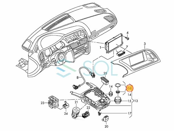 アウディ A4 S4 RS4(8K B8) A5 S5 RS5(8T 8F B8) Q5 SQ5(8R) MMI ジョイスティック リペア マットブラック 8K0998068 8K0998068A_画像6