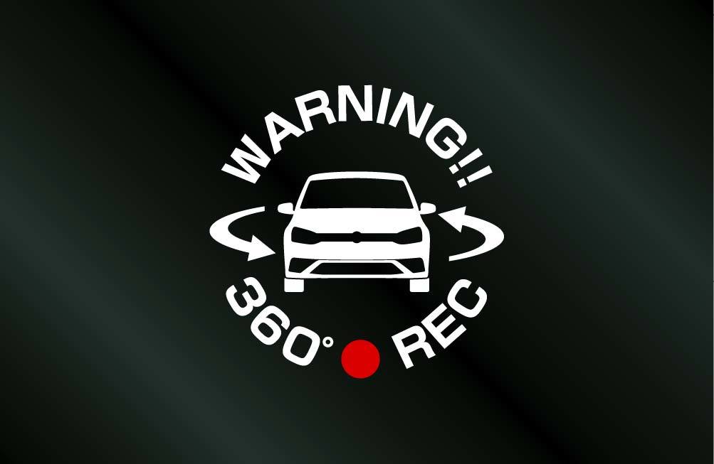 フォルクスワーゲン ポロ 6R GTI用 360° ドラレコステッカー ドライブレコーダー ステッカー セキュリティステッカー_画像1