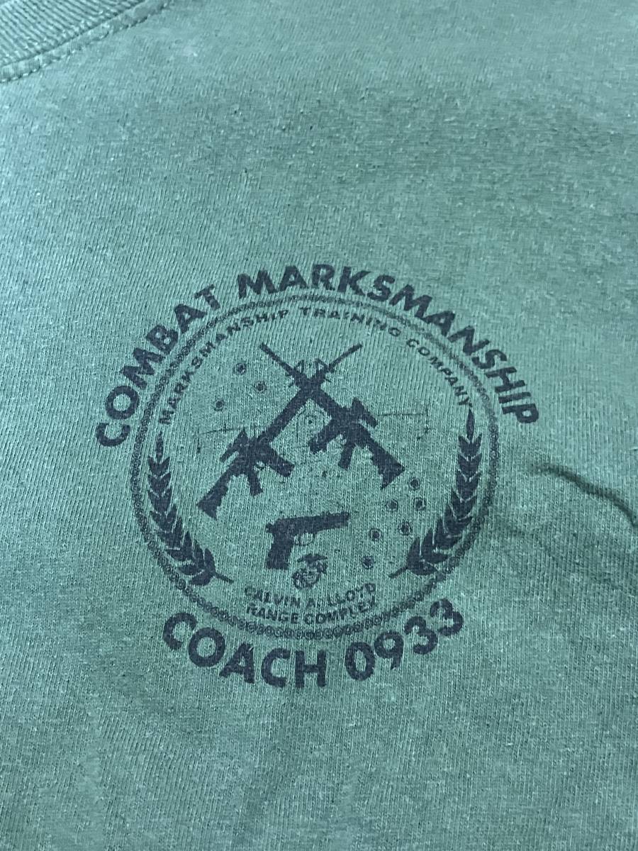 米軍放出 USMC Make Marksmanship Great Agein 長袖プリントシャツ OD 中古 海兵隊 海軍 特殊部隊 Under Armour Crye Patagonia 5.11 M4_画像2