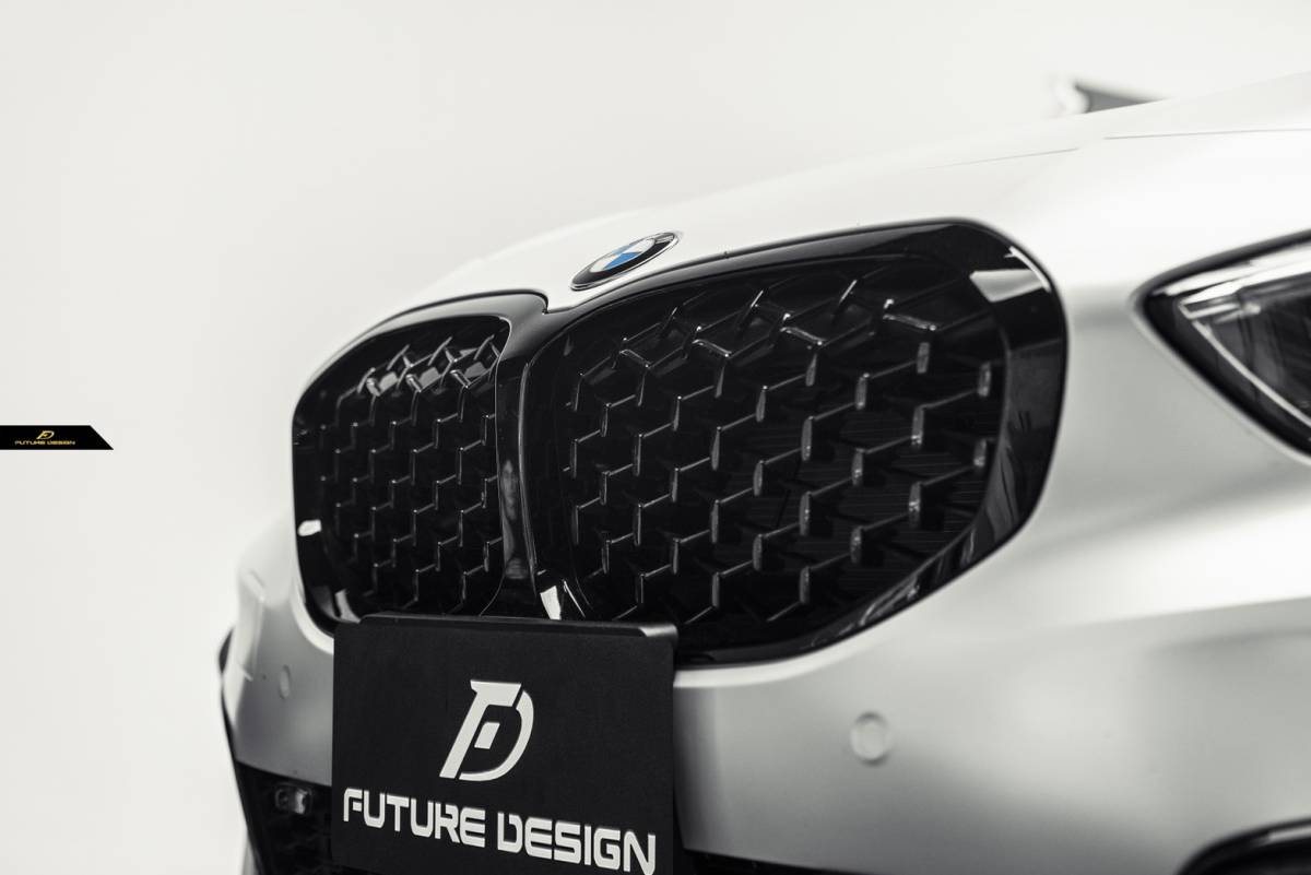 【FUTURE DESIGN】BMW 1シリーズ F40 フロント用艶ありブラック ダイヤモンド キドニーグリル センターグリル パフォーマンス カスタム_画像2