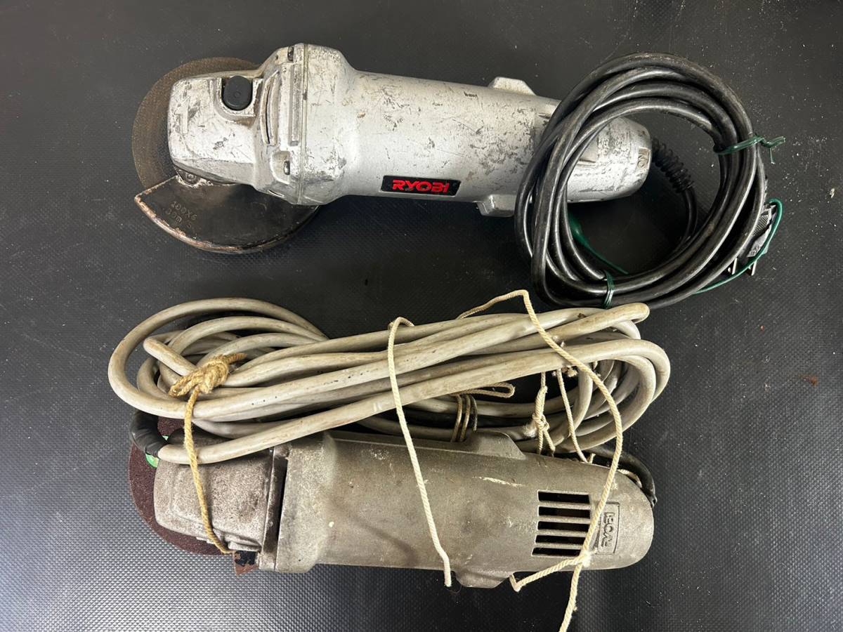 11-95 電動工具 ディスクグラインダー まとめ 8点 RYOBI HITACHI BOSCH 他 約17.6㎏ 完全動作未確認 画像分 現状品 返品交換不可_画像3