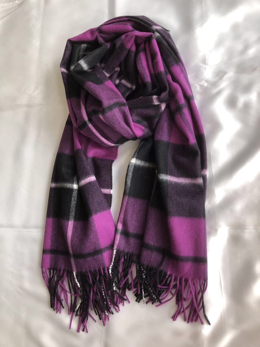  domestic regular tag attaching * John stone z rare color stole new goods pink & purple tartan check 