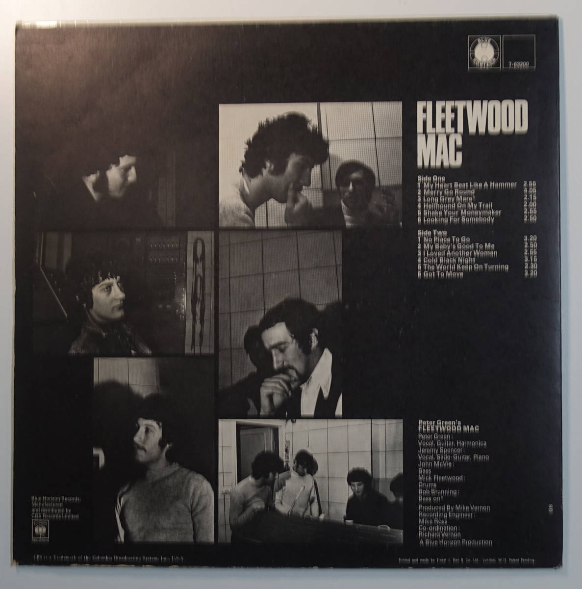 極美! UK Original 初回 Blue Horizon MONO Fleetwood Self Title Album 最初のMAT: A1/B1_画像2