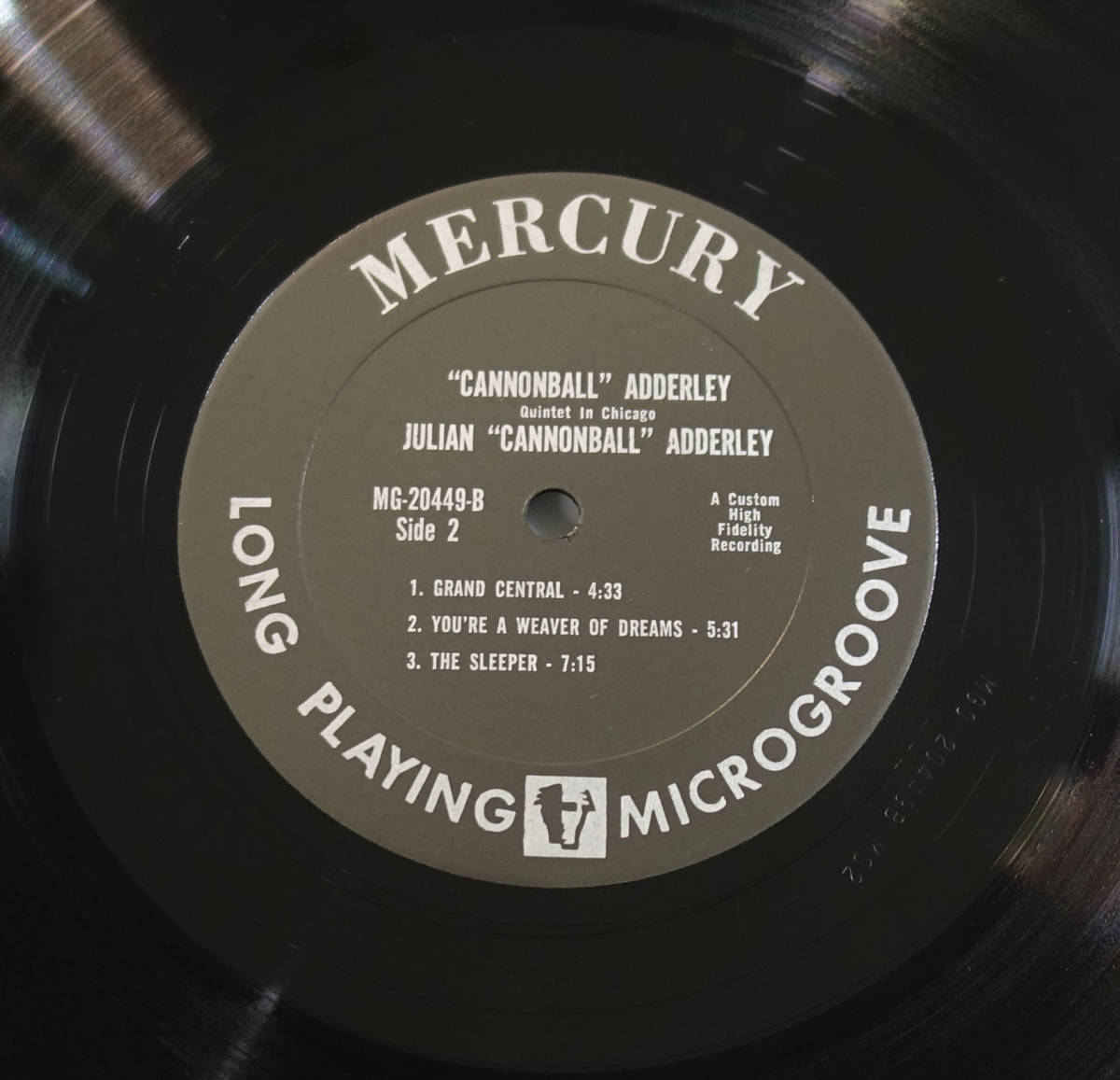 US MERCURY MONO MG-20449 オリジナル Cannonball Adderley Quintet in Chicago _画像5