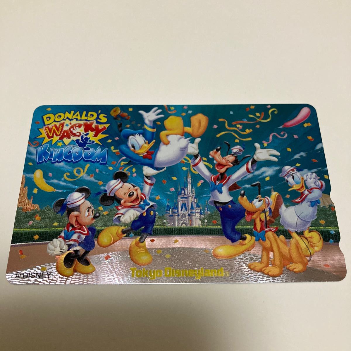 未使用 ドナルド ワッキーキングダム TDL テレカ 東京ディズニーランド テレホンカード DONALD'S WACKY KINGDOM 50度数_画像1