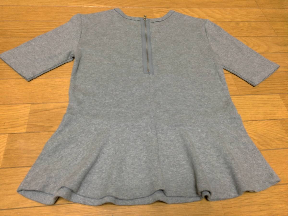 秋冬 厚手 半袖 温か GAP ギャップ S 36 トップス グレー 可愛い 裾フレアー カットソー オフィス デート シンプル 日本S 中国165/84_画像4