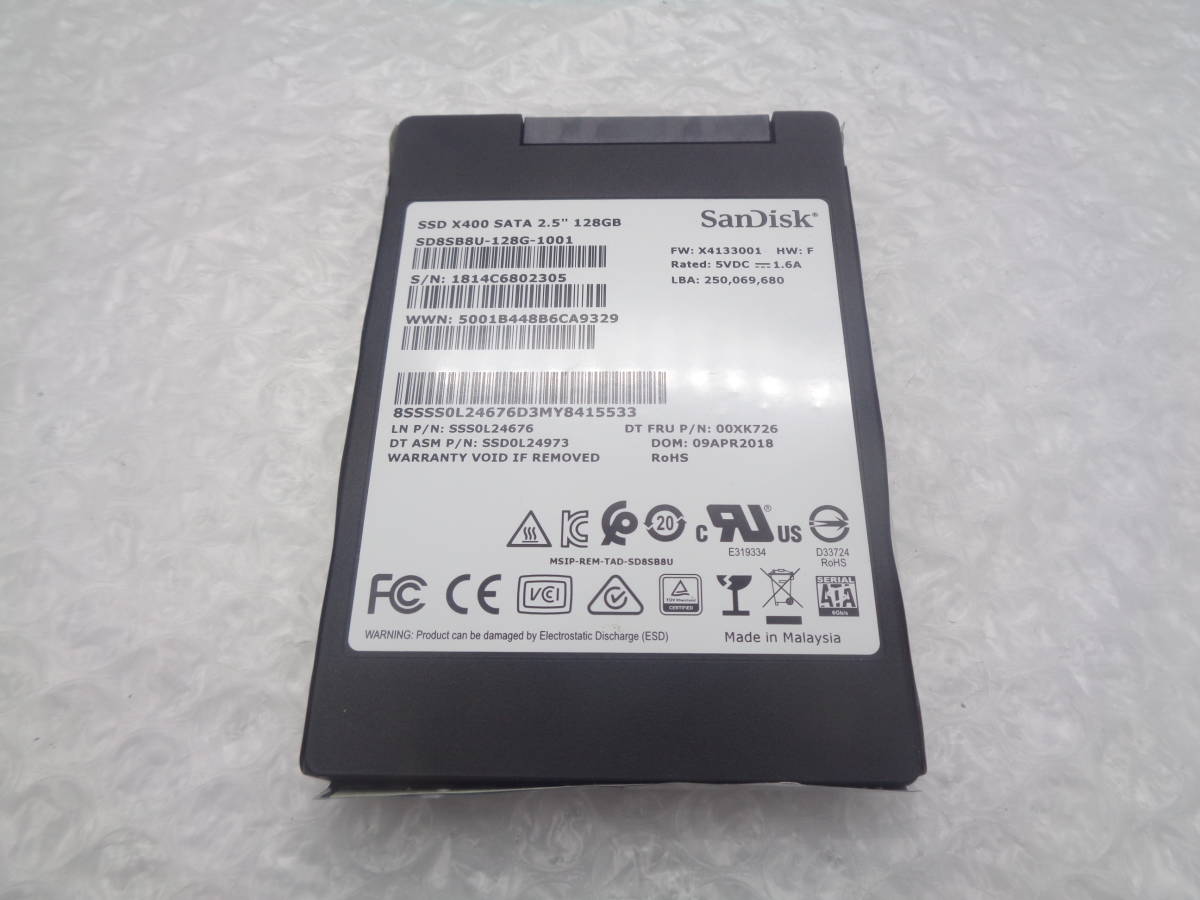 Sandisk SD8SB8U-128G-1001 128GB SSD M.2 中古動作品(S153)_画像1
