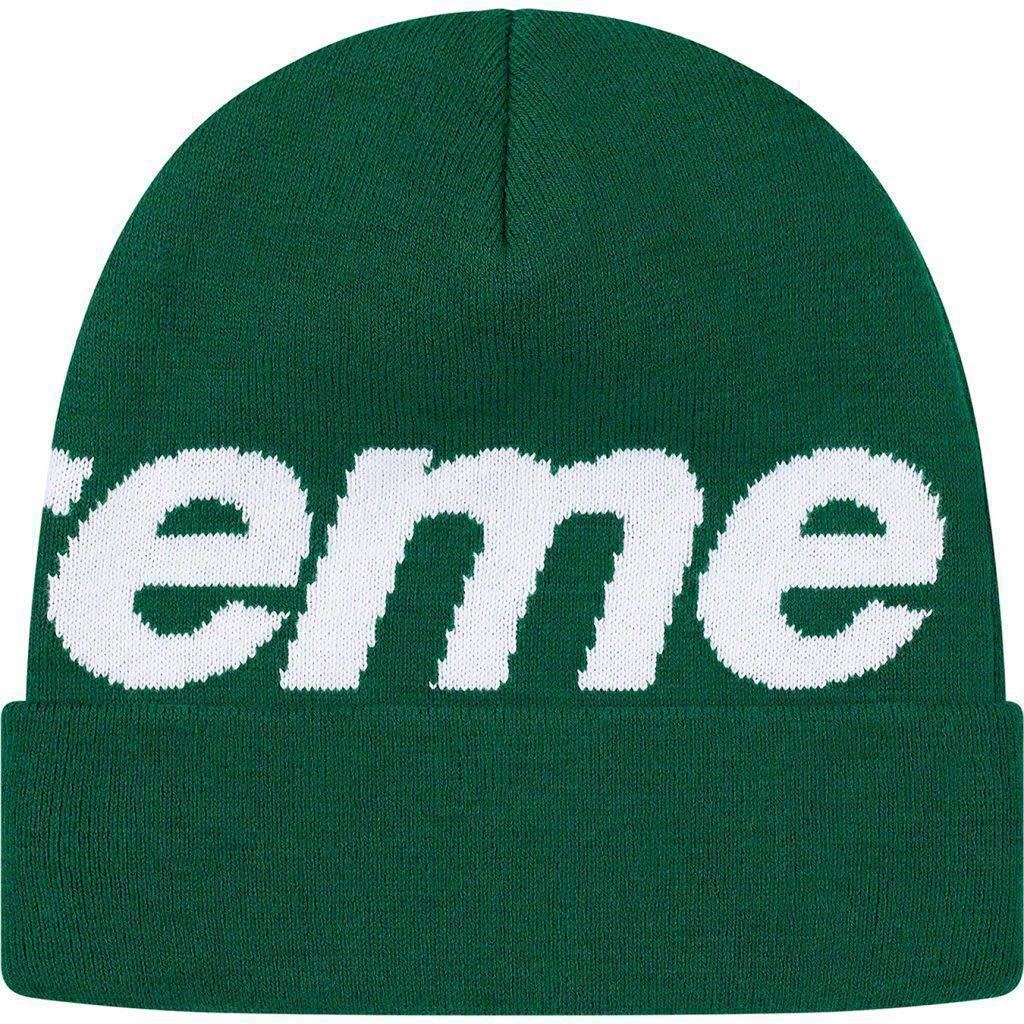 新品未使用 Supreme BIG Logo Beanie Green color knit cap 国内正規品