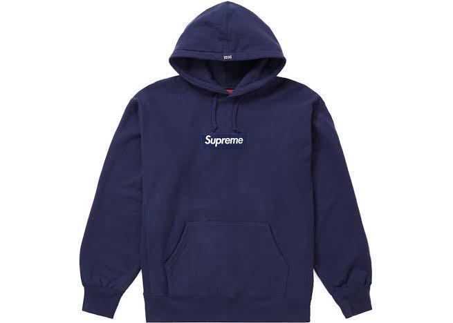 新品未使用 国内正規 紺 supreme box logo hooded sweatshirt washed navy Medium M ボックス ロゴ スウェット パーカー シュプリーム23AW _画像1