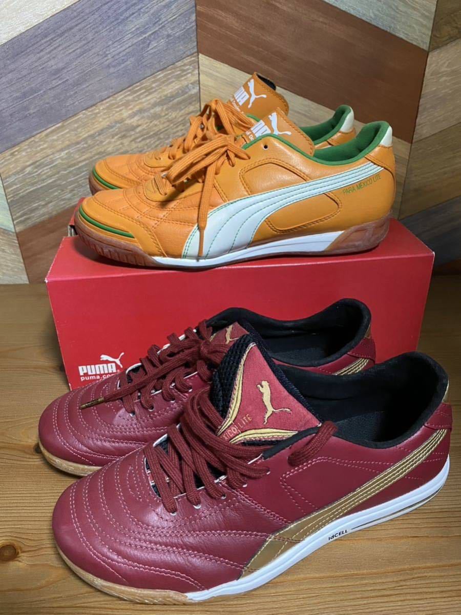 PUMA PARA MEXICO sala lite 25.5cm パラメヒコ サラ ライト インドア サッカー フットサル orange オレンジ red レッド セット_画像1