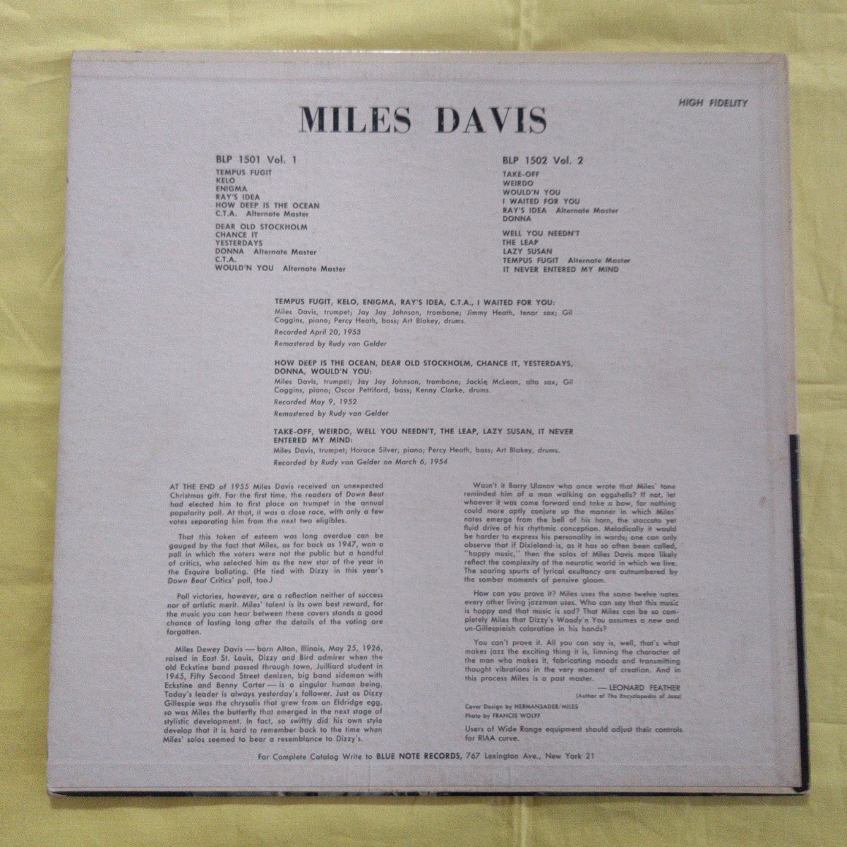 AO1109 オリジナル 美品 Miles Davis Volume 2 マイルス・デイビス ボリューム２ Miles Davis マイルス・デイビス フラット盤_画像2