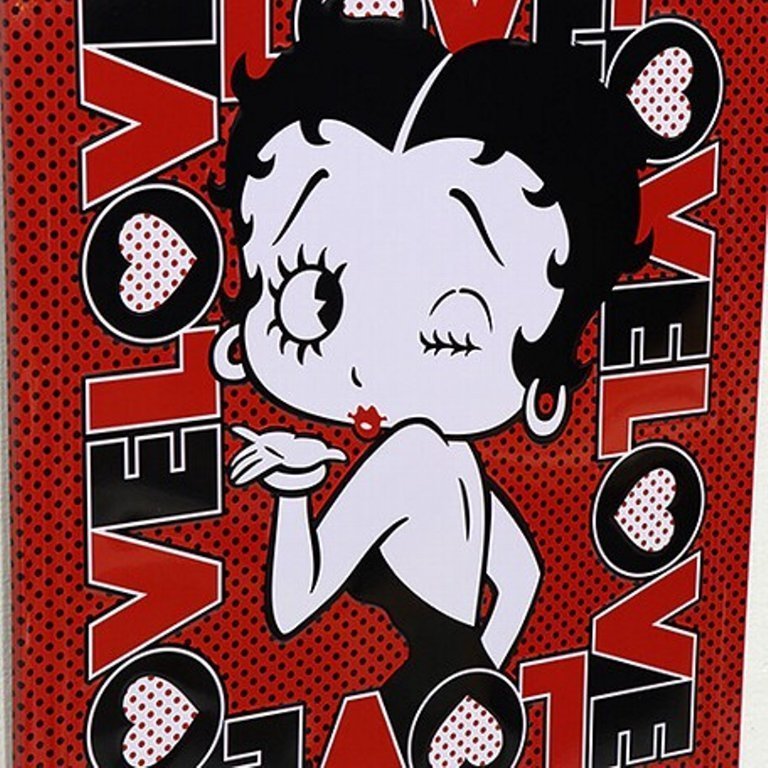 ベティちゃん　ベティブープBetty Boop　ティン サイン 投げキッスLove BB-AM-MS-15001_画像3