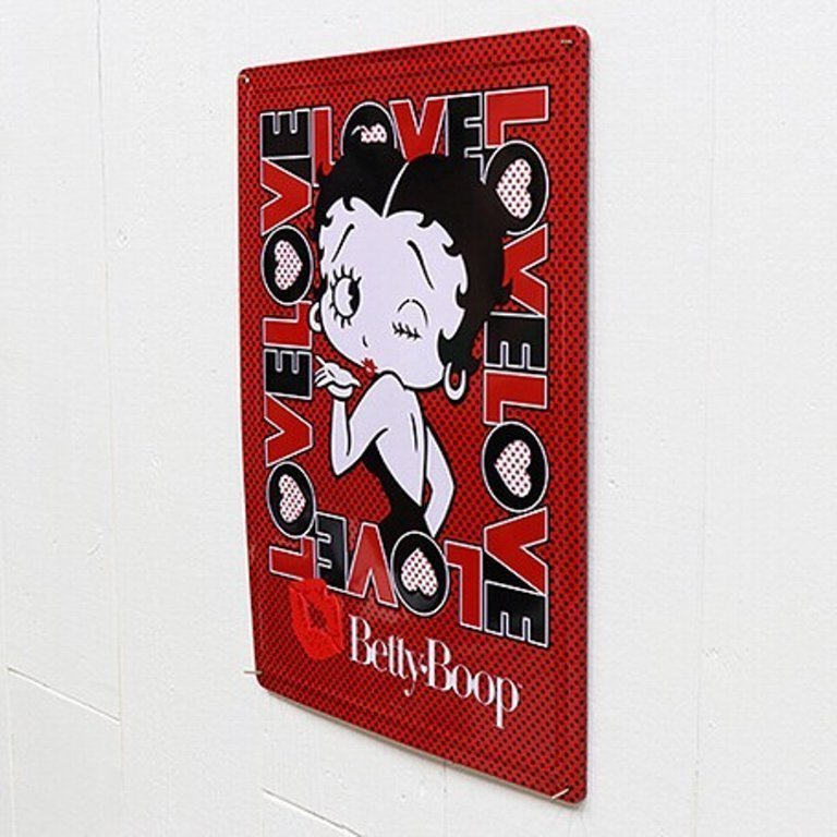 ベティちゃん　ベティブープBetty Boop　ティン サイン 投げキッスLove BB-AM-MS-15001_画像2