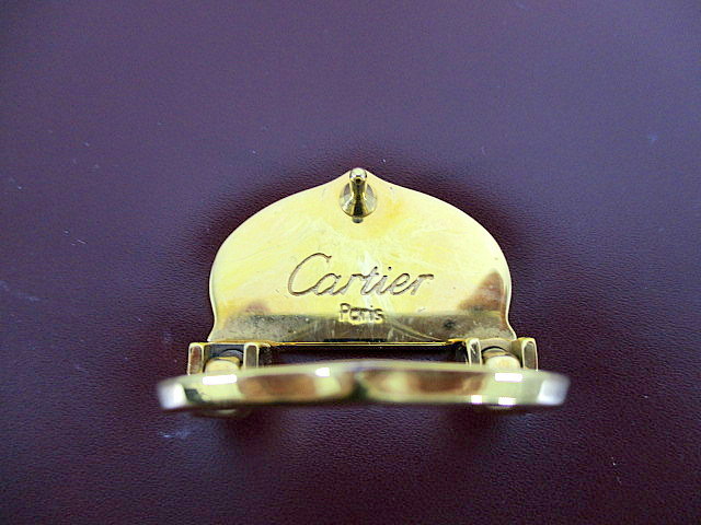 1円★ Cartier カルティエ マストライン レザー ハンドバッグ ボルドー ゴールド ヴィンテージ ギャランティカード付き 中古_画像8