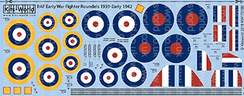 Kits-World(172180)1/72 英空軍 第二次大戦初期から中期スピットファイア、ハリケーン他の国旗用デカール_画像2