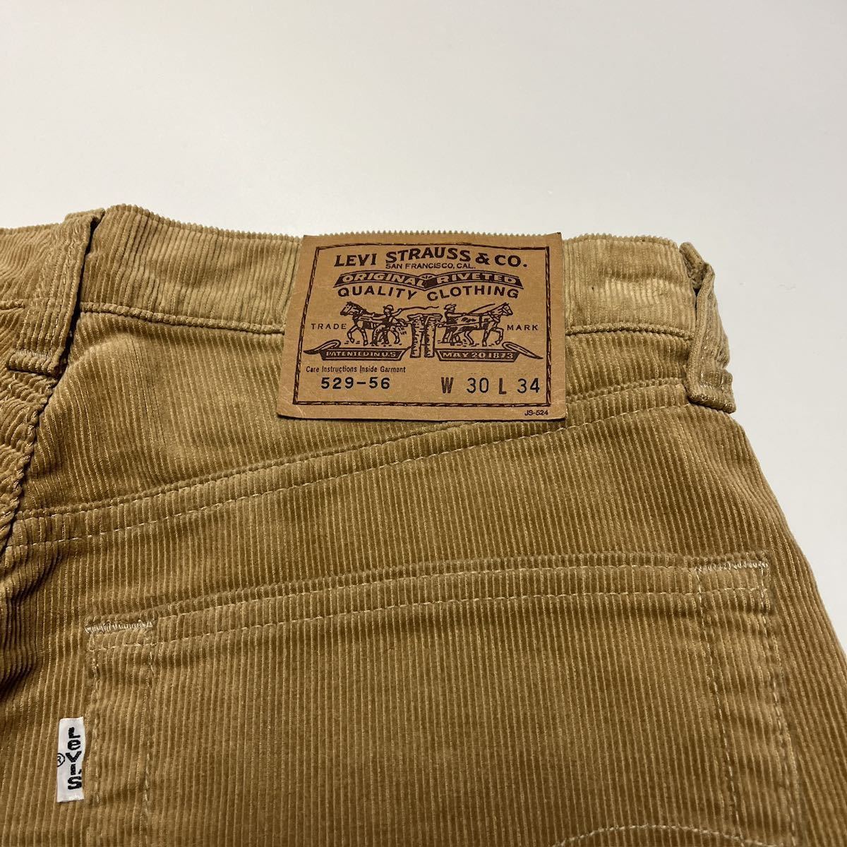 90s 日本製 Levi’s リーバイス 529-56 コーデュロイパンツ ブラウン W30 L34_画像7