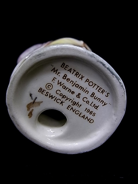 e10788　英国　BESWICK　BEATRIX POTER'S　ベスウィック　フィギュリン　陶器人形　Mr.Benjamin Bunny　1965年　⑧_画像9