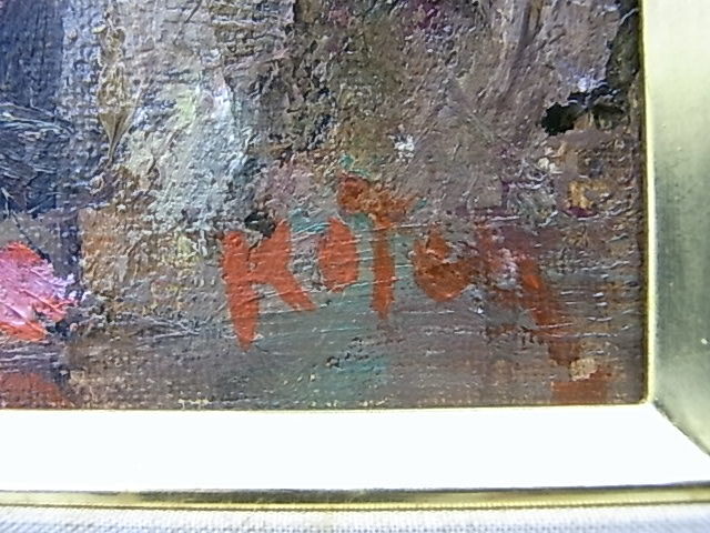 e10764 genuine work guarantee Hiroshima prefecture Mihara ... height. painter oil painting . forest ..[..] SM picture frame 
