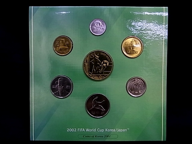 e10811 2002 FIFA WORLD CUP KOREA JAPAN 日韓ワールドカップ 2001年記念コイン 貨幣セットの画像3