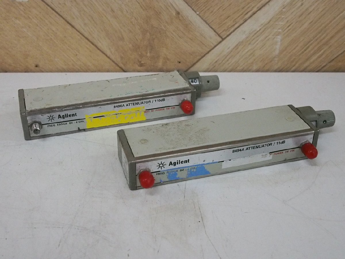 ☆【1K1025-30@5】 Agilent FREQ RENGE DC-4GHz アッテネーター 8494A ATTENUATOR/11dB 8496A ATTENUATOR/110dB ジャンク_画像1