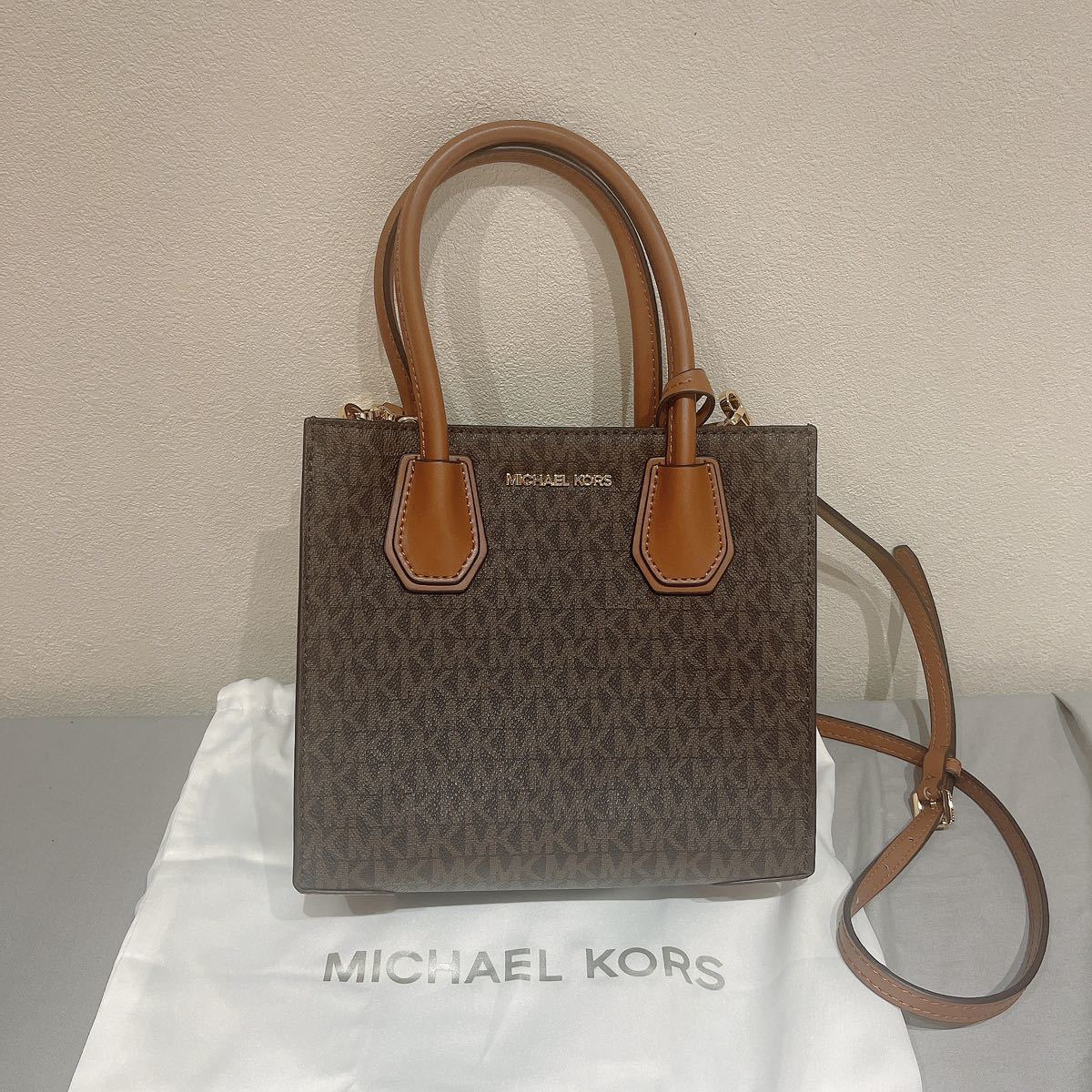 マイケルコース メッセンジャー バッグ ブラウン MICHAEL KORS ショルダーバッグ 2way ハンドバッグ _画像1