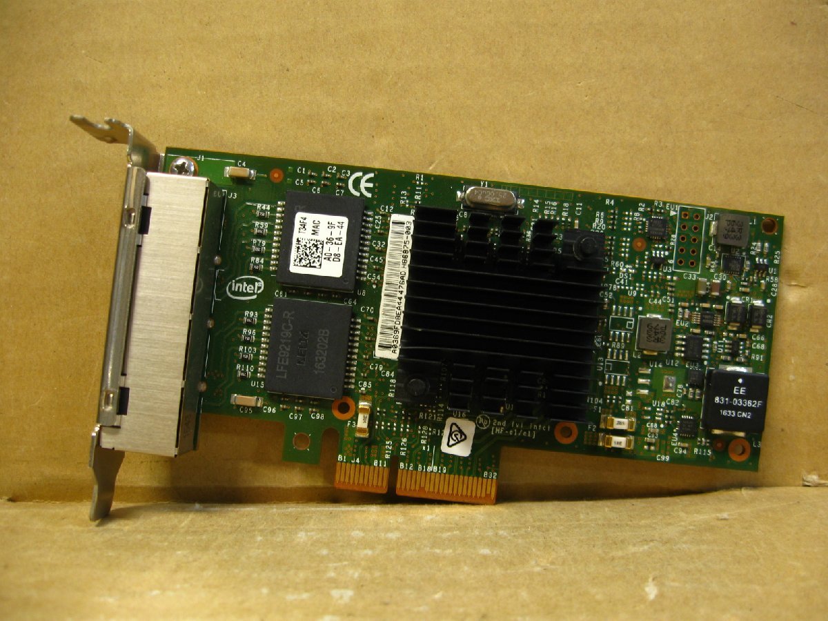 ▽intel I350-T4 Ethernet Server Adapter LANカード 4ポート PCI-EX 中古 ギガビット H86875-003 DELL MY-0T34F4 ロープロファイル_画像1