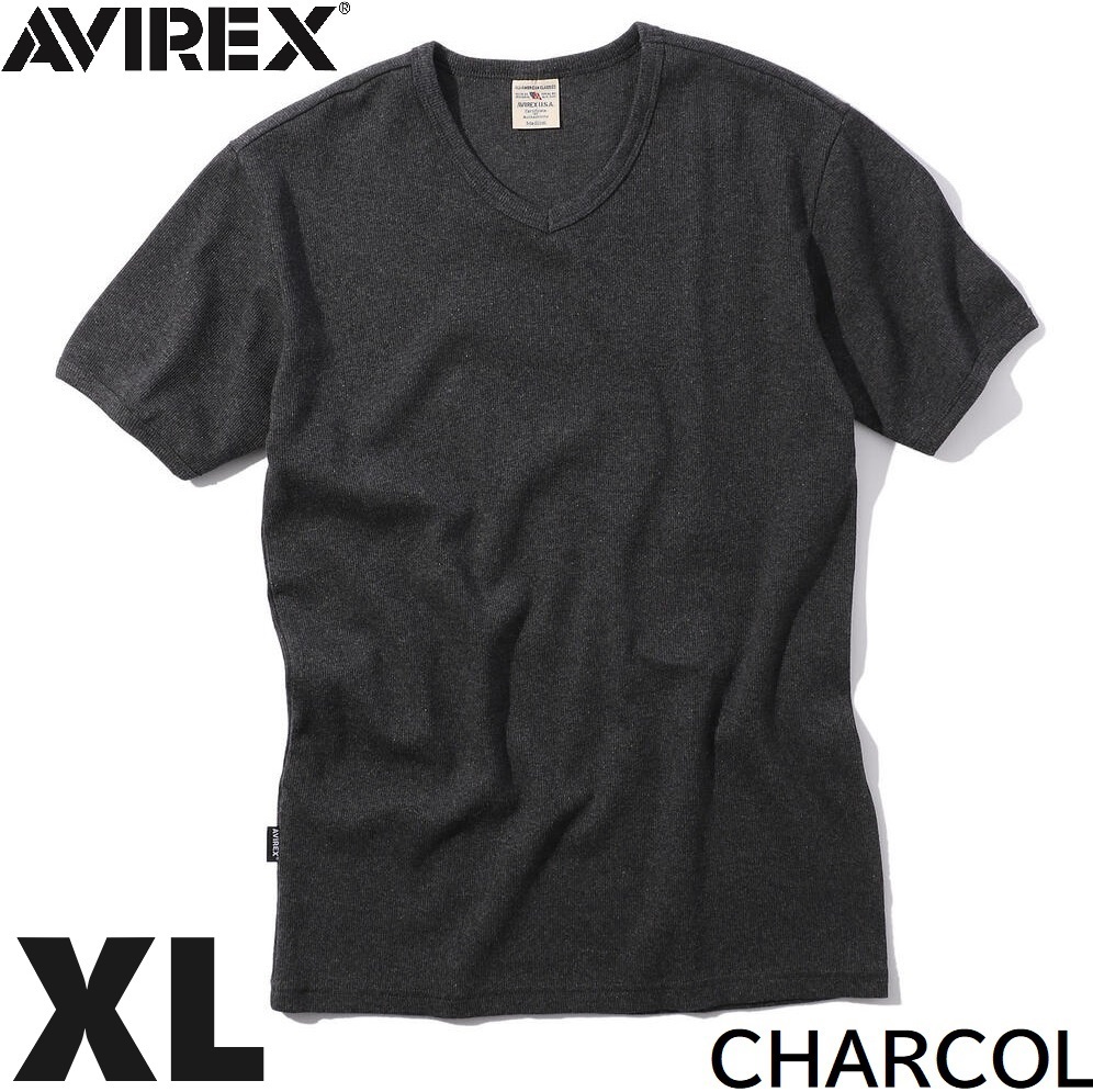 新品 AVIREX アヴィレックス 半袖 VネックTシャツ XLサイズ チャコール / アビレックス DAILY S/S V-NECK T-SHIRT デイリー_画像1